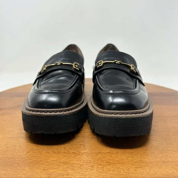 Sam Edelman Laurs Platform Lug Sole Loafers Size 8.5 Black Preppy Punk - Picture 2 of 16